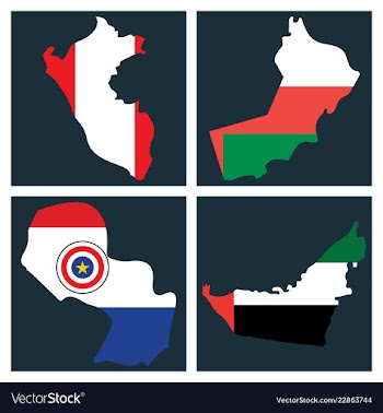 World map-countries in color on white background vector image