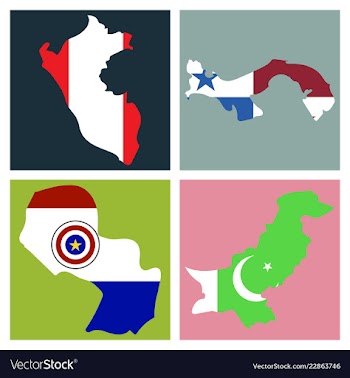 World map-countries in color on white background vector image