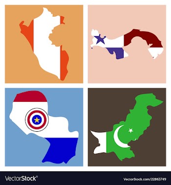 World map-countries in color on white background vector image