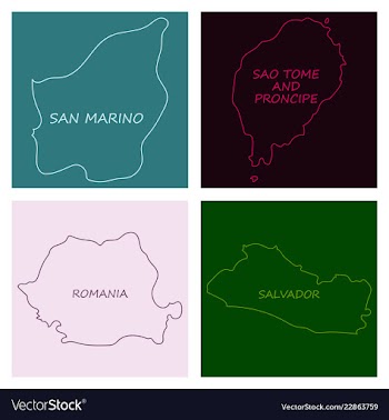 World map-countries in color on white background vector image