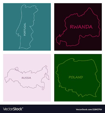World map-countries in color on white background vector image