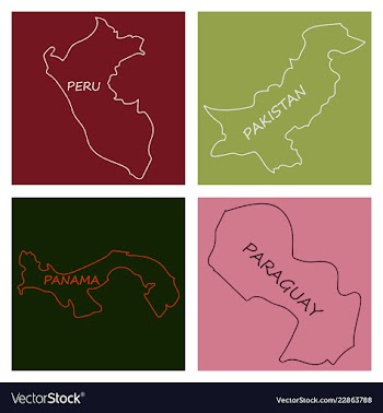 World map-countries in color on white background vector image