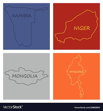 World map-countries in color on white background vector image