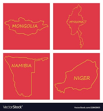 World map-countries in color on white background vector image