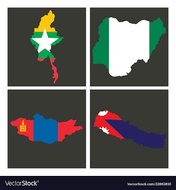 World map-countries in color on white background vector image