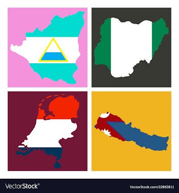 World map-countries in color on white background vector image
