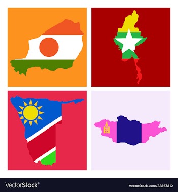 World map-countries in color on white background vector image