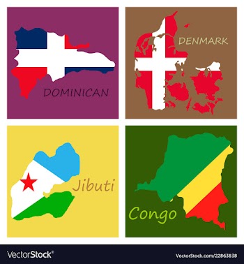 World map-countries in color on white background vector image