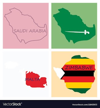 World map-countries in color on white background vector image