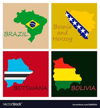 World map-countries in color on white background vector image