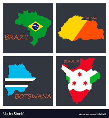 World map-countries in color on white background vector image