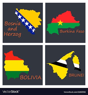 World map-countries in color on white background vector image