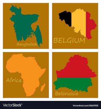 World map-countries in color on white background vector image