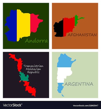 World map-countries in color on white background vector image