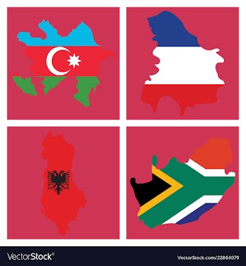 World map-countries in color on white background vector image
