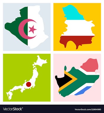 World map-countries in color on white background vector image