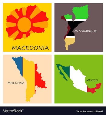 World map-countries in color on white background vector image