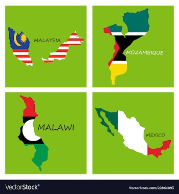World map-countries in color on white background vector image