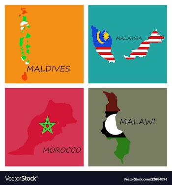 World map-countries in color on white background vector image