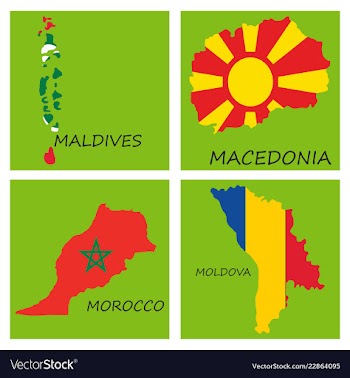 World map-countries in color on white background vector image