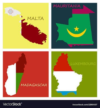 World map-countries in color on white background vector image