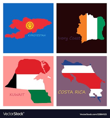World map-countries in color on white background vector image