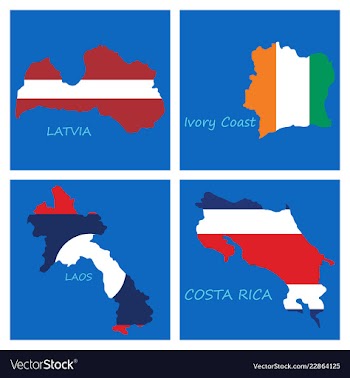 World map-countries in color on white background vector image