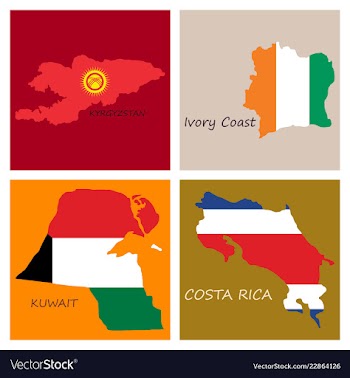 World map-countries in color on white background vector image
