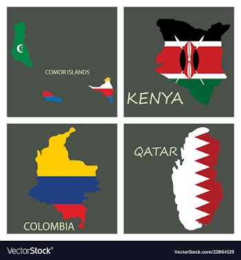 World map-countries in color on white background vector image