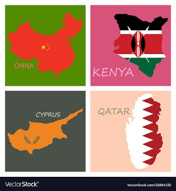 World map-countries in color on white background vector image
