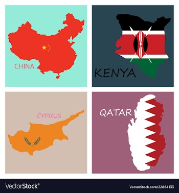 World map-countries in color on white background vector image