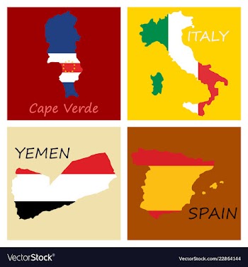 World map-countries in color on white background vector image