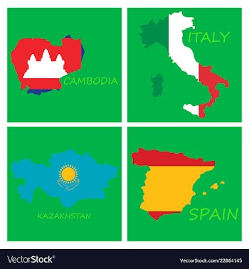World map-countries in color on white background vector image
