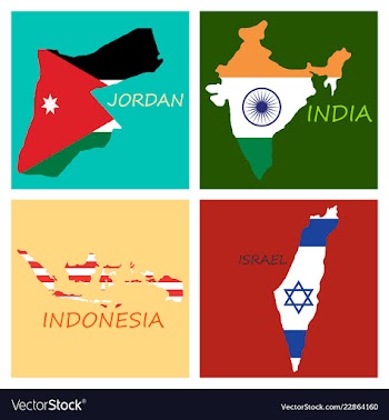 World map-countries in color on white background vector image
