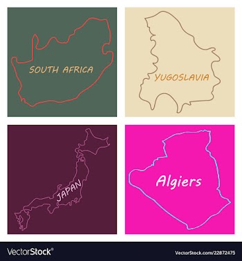 World map-countries in color on white background vector image