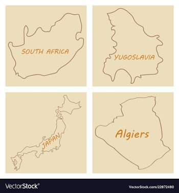 World map-countries in color on white background vector image