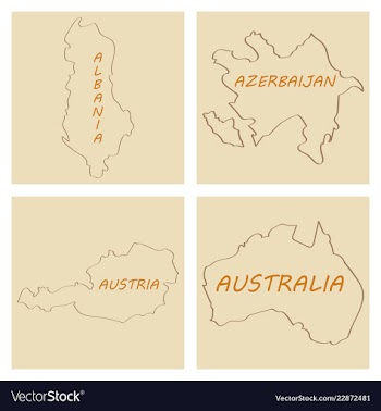 World map-countries in color on white background vector image