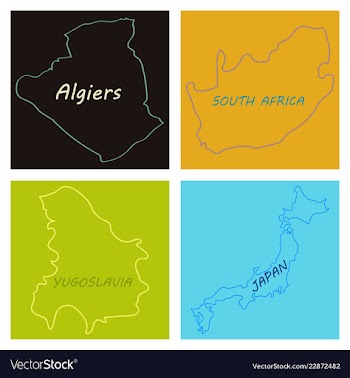 World map-countries in color on white background vector image