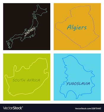 World map-countries in color on white background vector image
