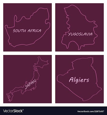World map-countries in color on white background vector image