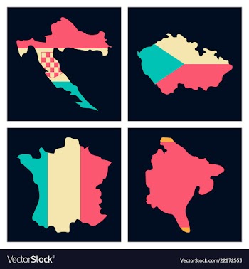 World map-countries in color on white background vector image