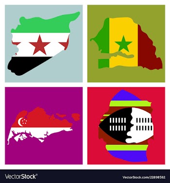 World map-countries in color on white background vector image
