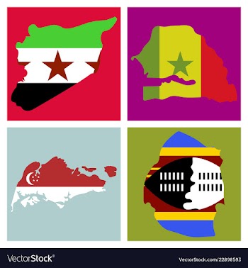 World map-countries in color on white background vector image