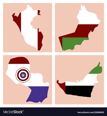World map-countries in color on white background vector image