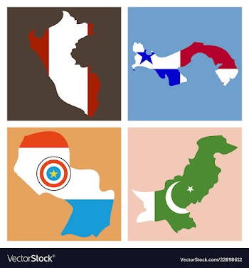 World map-countries in color on white background vector image