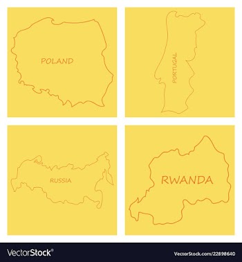 World map-countries in color on white background vector image