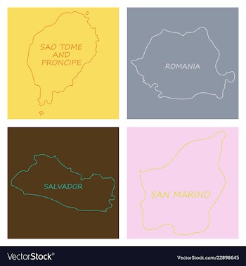 World map-countries in color on white background vector image