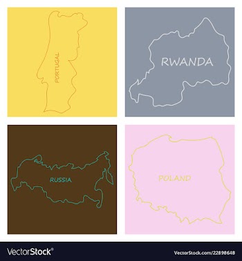 World map-countries in color on white background vector image