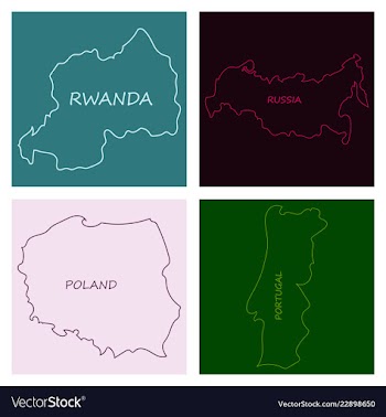 World map-countries in color on white background vector image