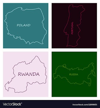 World map-countries in color on white background vector image